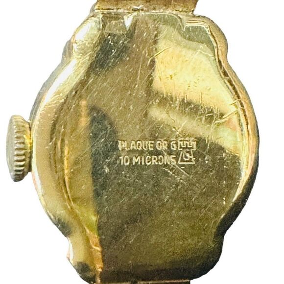 GRUEN Gosen Swiss Vintage Gold Plated Enamel Fleur De Lis Mechanical Manual Wind - Picture 9 of 13